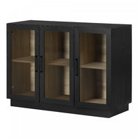 Arum Buffet contemporain pour salle à manger 3 portes avec portes Chêne noir et Frêne naturel, de Meubles South Shore