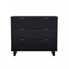 Commode contemporaine Elara 38\" en bois massif noire (3 tiroirs)