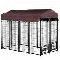 Pawhut Niche D'exterieur Pour Chien, Caisse Verrouillable Pour Parc Pour Animaux De Compagnie, Clotu