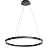 Lustre Circulo de Dainolite en acrylique blanc qui diffuse la lumière, avec fini noir mat et ampoule de 34 W