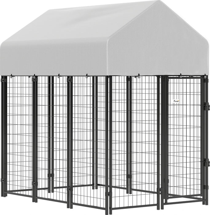 PawHut Cage pour Chien, Chenil Metallique avec Toit, Parc d'Exterieur pour Animaux