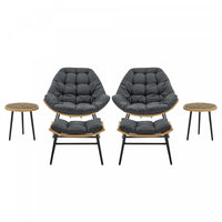 Ensemble moderne Benson de 3 fauteuils lounge gris - Lot de 6