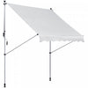 Outsunny Store Banne Manuel Retractable Inclinaison Reglable Installation Rapide Metal Alu Polyester Blanc