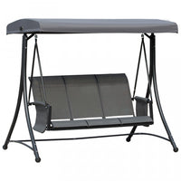 Outsunny Balancelle De Jardin 3 Personnes Avec Dossier Haut, Poches Laterales Et Pare-soleil Reglabl