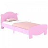 Qaba Cadre de lit double pour enfants, plateforme pour tout-petits avec tete et pied de lit en forme d'ours, support a lattes, pour garcons et filles de 3 a 12 ans, rose