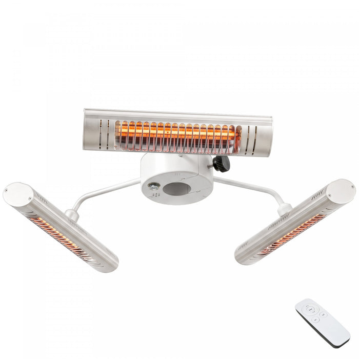 Outsunny Chauffe-terrasse electrique avec 3 panneaux chauffants argent
