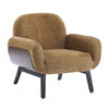 Audrey Fauteuil d’appoint ergonomique en bois massif avec revetement en tissu, kaki