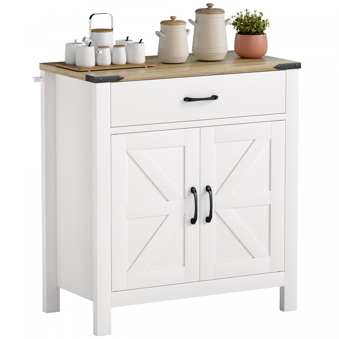 HOMCOM Buffet avec 1 tiroir, 1 armoire de rangement Buffet, Blanc