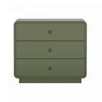 Table de nuit contemporaine Liora 71 cm en vert (3 tiroirs)