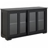 HOMCOM Buffet de cuisine modulable avec porte coulissante vitree