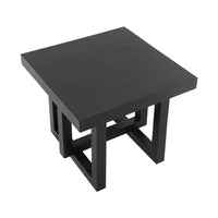 Ethan Table d'Appoint Rustique en Bois de Caoutchouc Solide, Noir