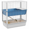 Pawhut Grande Cage Pour Hamster Avec Accessoires, Cage Pour Rats, Gerbille Avec Fond Amovible, Rampes, Plateforme, Bol De Nourriture, Bouteille D'eau, 31\" X 18\" X 35\"