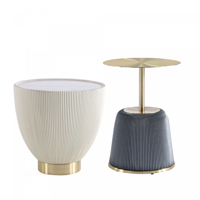 Table d’appoint 2 pieces Anderson Modern en gris et creme