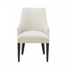 Fauteuil moderne en bois Beever avec accoudoirs en chenille creme