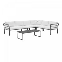  Ensemble de conversation moderne Sunnyside 5 pieces en blanc