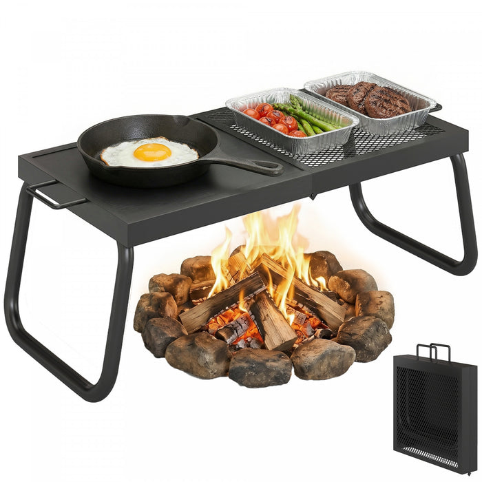 Barbecue pliable pour feu de camp Outsunny, grille portable avec sac de transport, noir