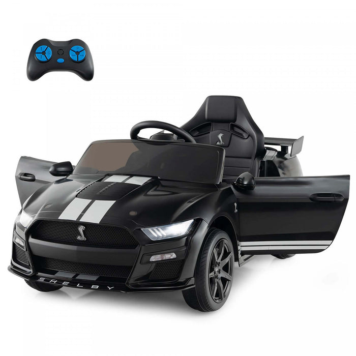 Costway 12v Sous Licence Ford Mustang Shelby Gt500 Enfants Rouler Sur Voiture Avec Telecommande Noir