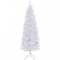 Homcom Arbre De Noel Artificiel De 6pi De Haut Avec Base En Acier, Blanc