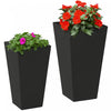 Outsunny Lot de 2 pots de fleurs d'exterieur avec trous de drainage, Noir