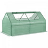 Serre Outsunny avec lit de jardin surélevé, jardinière en acier avec housse en plastique pour l’extérieur, fenêtre enroulable et à double usage pour fleurs, légumes et fines herbes, 73 po x 37,5 po x 36 po, verte
