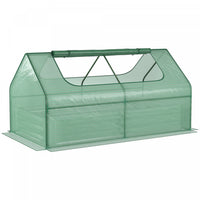 Serre Outsunny avec lit de jardin surélevé, jardinière en acier avec housse en plastique pour l’exté