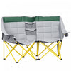 Outsunny Chaise de camping a double siege pliante avec poche de rangement