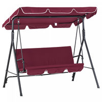 Outsunny Meatal Chaise Pivotante D'exterieur 3 Places Chaise Longue De Jardin Rembourree Hamac De Te