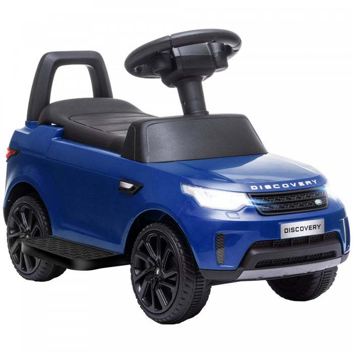 Qaba Voiture Electrique Sous Licence Land Rover 6 V Pour Enfants, Voiture Coulissante 2 En 1, Voiture Pour Enfants Alimentee Par Batterie Avec Klaxon, Pour 18 A 60 Mois, Bleu