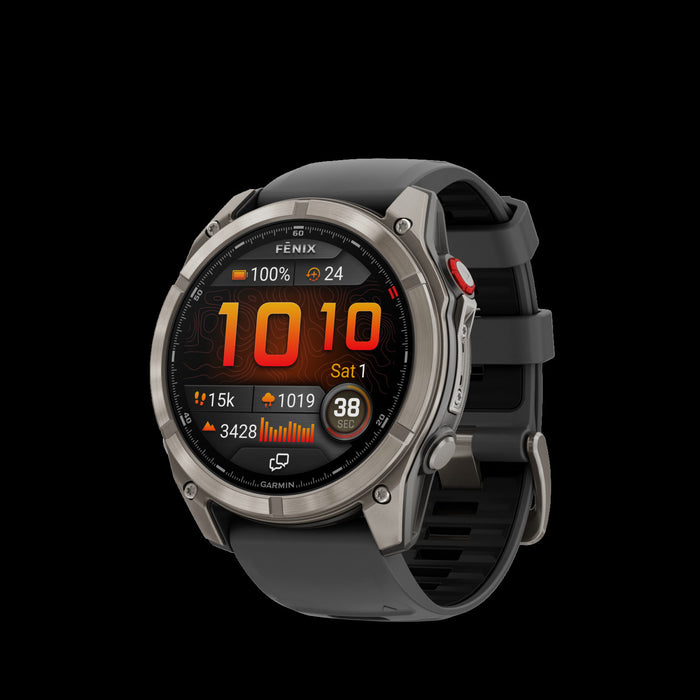 Montre intelligente Garmin Fenix 8 Pro 51 mm Graphite Premium - Vetement de performance, durabilite de lentille en saphir, previsions meteorologiques LTE, enregistrements de localisation, profils de triathlon