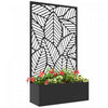 Outsunny Lit de jardin sureleve en metal avec ecran d'intimite, noir