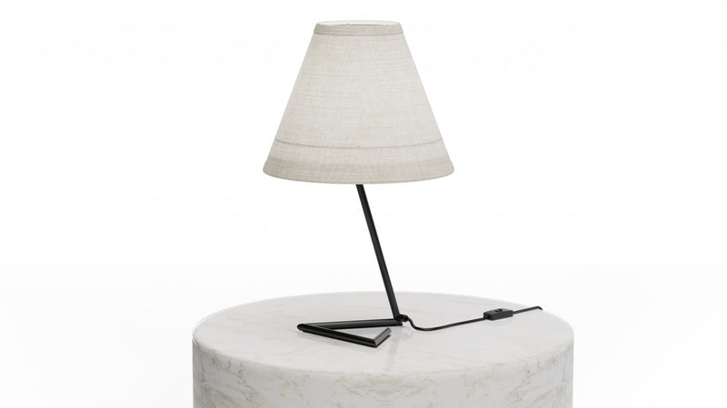 Lampe de table noire de 23 po à base angulaire avec abat-jour conique