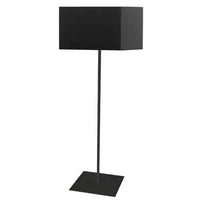Lampe à pied Maine de Dainolite avec abat-jour carré noir et 1 ampoule
