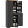 HOMCOM Meuble de rangement de cuisine 72 po, style campagnard, Noir