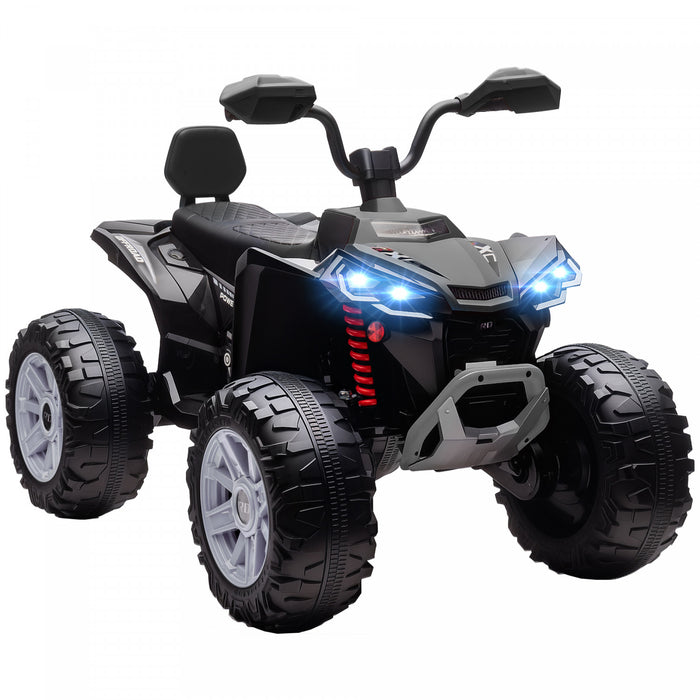 Qaba Voiture Enfant 24 V 2 Places Avec Roues Suspendues, Noir