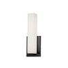 Applique murale Vonte de Dainolite en verre blanc, avec fini noir mat et ampoule de 12 W