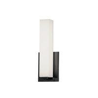Applique murale Vonte de Dainolite en verre blanc, avec fini noir mat et ampoule de 12 W