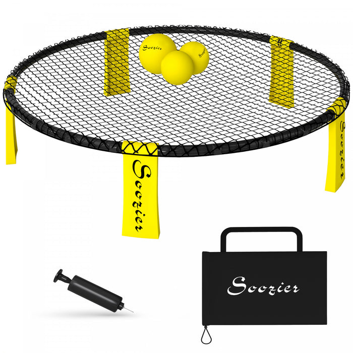 Soozier Jeu de balle a pointes, mini-jeux de plage avec filet rond