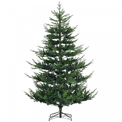HOMCOM 7.5' Artificial Christmas Tree with Hinge Design Green