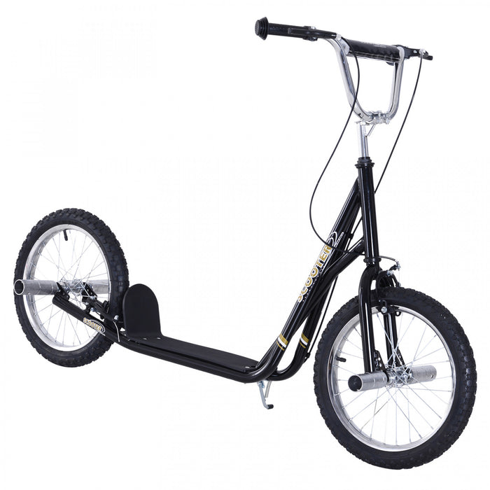 Homcom Scooter Enfant Jeune Scooter Velo Enfants Trottinette Freestyle 16\" Pneumatiques Noir