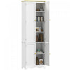 HOMCOM Armoire de rangement de cuisine autoportante, 4 etageres, 4 portes