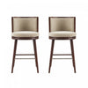 Tabouret de bar moderne en bois et tissu Evalyn, naturel - Lot de 2