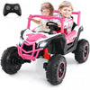 Costway 24v Kids Ride Sur Utv Avec 4 X 100w Puissant Moteur Telecommande Haute/basse Vitesse Rose