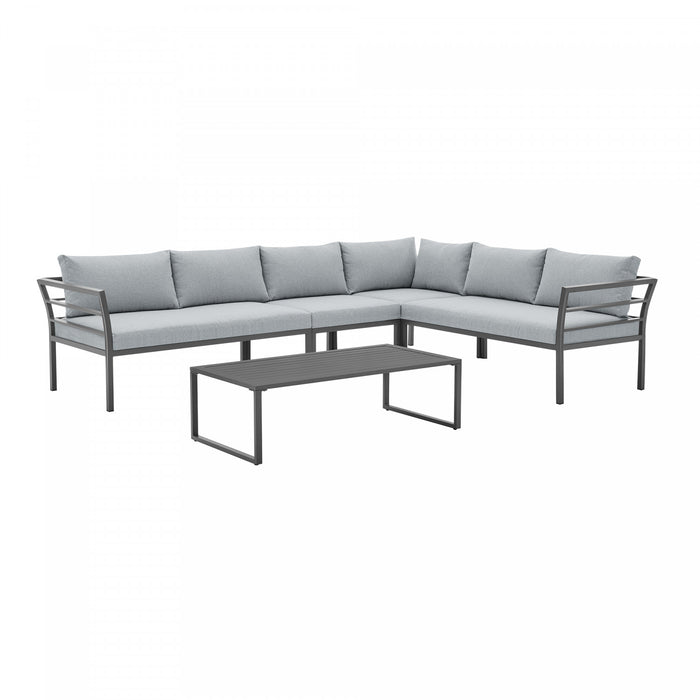 Ensemble de conversation moderne Sunnyside 5 pieces en gris