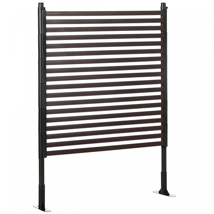 Outsunny Cloture de jardin avec piquets de 4pi, cloture avec pieds, marron