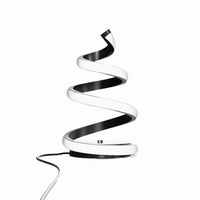 Lampe de table en spirale à DEL de 16 po noir mat