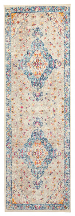 Tapis de Couloir Traditionnel Daria 2'8\" x 8'2\" en Gris