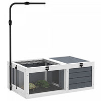 Pawhut Maison De La Tortue Habitat De Tortue En Bois Pour L'interieur Et L'exterieur Avec Support De
