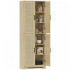 HOMCOM Garde-manger de cuisine avec 4 portes et etageres reglables, chene