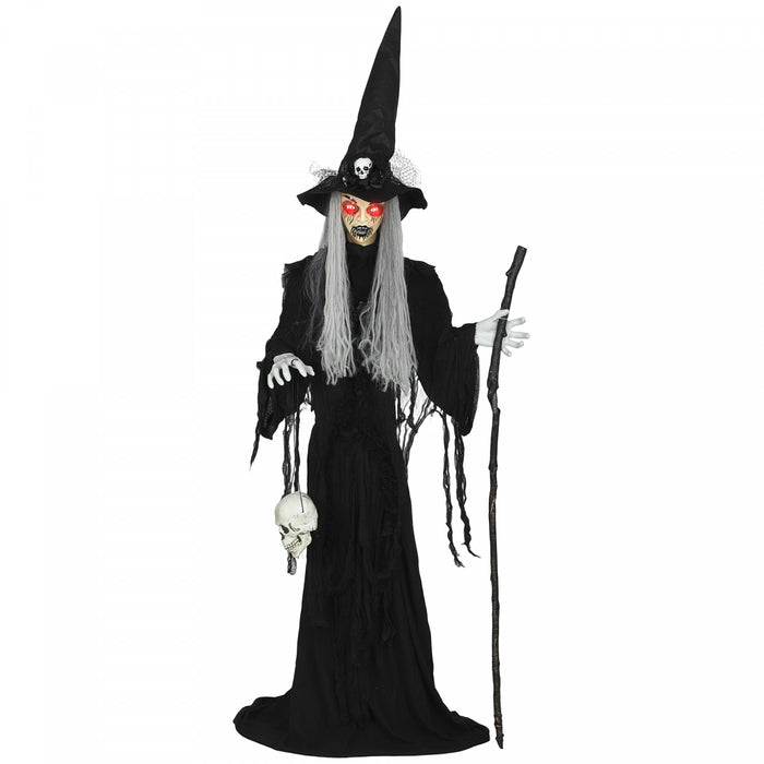 Outsunny Decoration D'halloween Animee, Sorciere Animatronique, Noir
