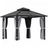 Outsunny Gazebo En Polycarbonate A Toit Rigide De 10' X 10' Avec Rideaux